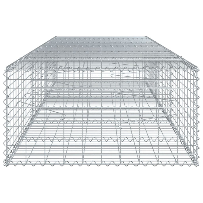 Gabion Basket with Cover 118.1"x39.4"x19.7" Galvanized Iron