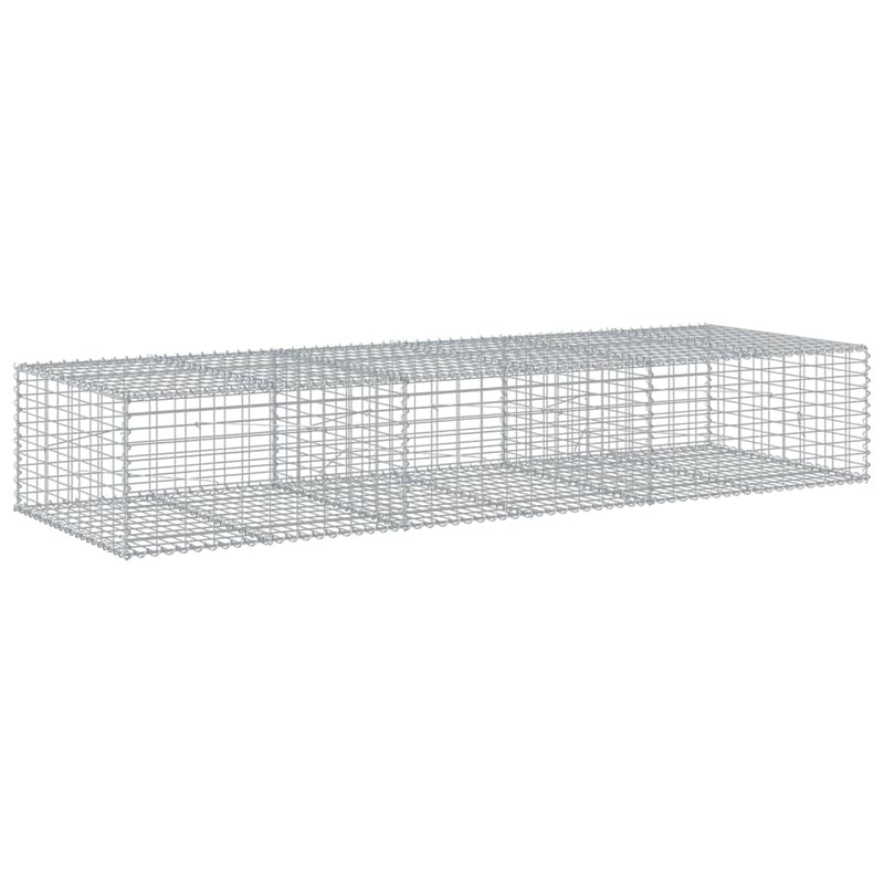 Gabion Basket with Cover 118.1"x39.4"x19.7" Galvanized Iron