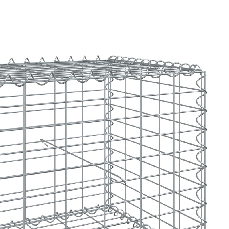 Gabion Basket with Cover 118.1"x39.4"x19.7" Galvanized Iron