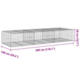 Gabion Basket with Cover 118.1"x39.4"x19.7" Galvanized Iron