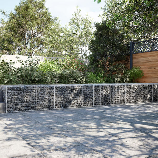 Gabion Basket with Cover 236.2"x39.4"x19.7" Galvanized Iron