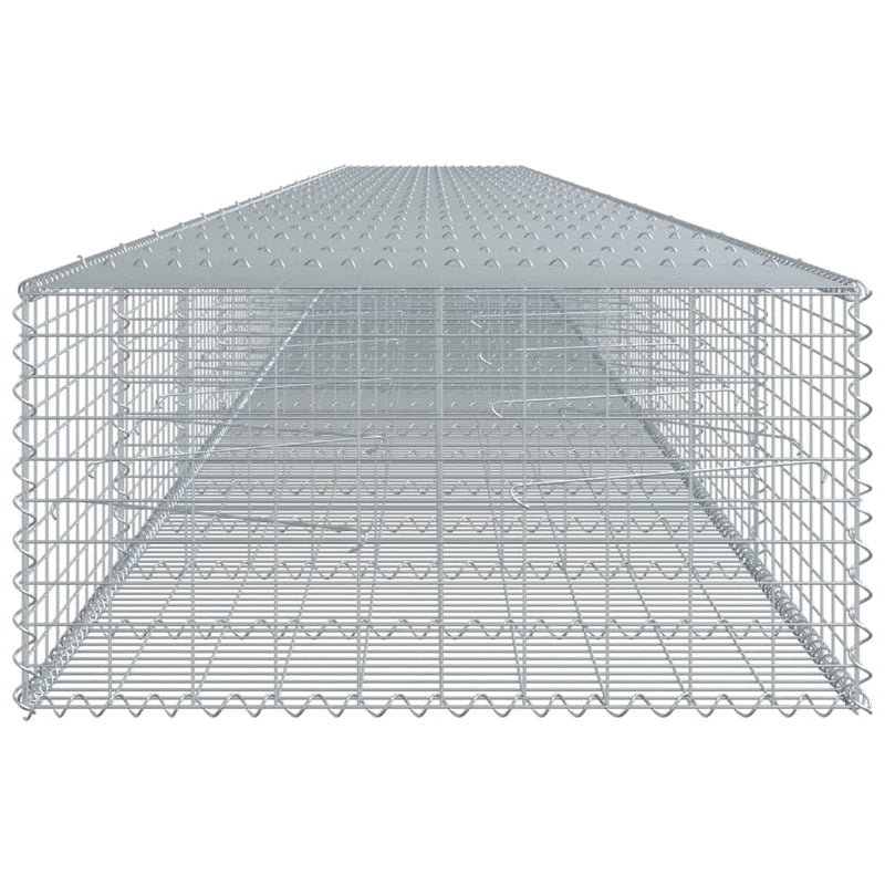 Gabion Basket with Cover 472.4"x39.4"x19.7" Galvanized Iron