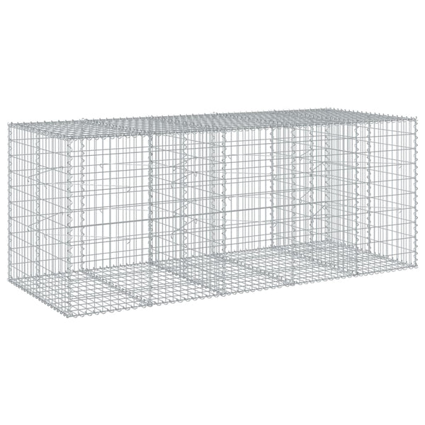 Gabion Basket with Cover 98.4"x39.4"x39.4" Galvanized Iron