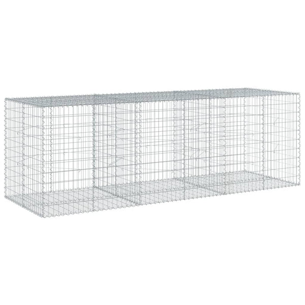 Gabion Basket with Cover 118.1"x39.4"x39.4" Galvanized Iron