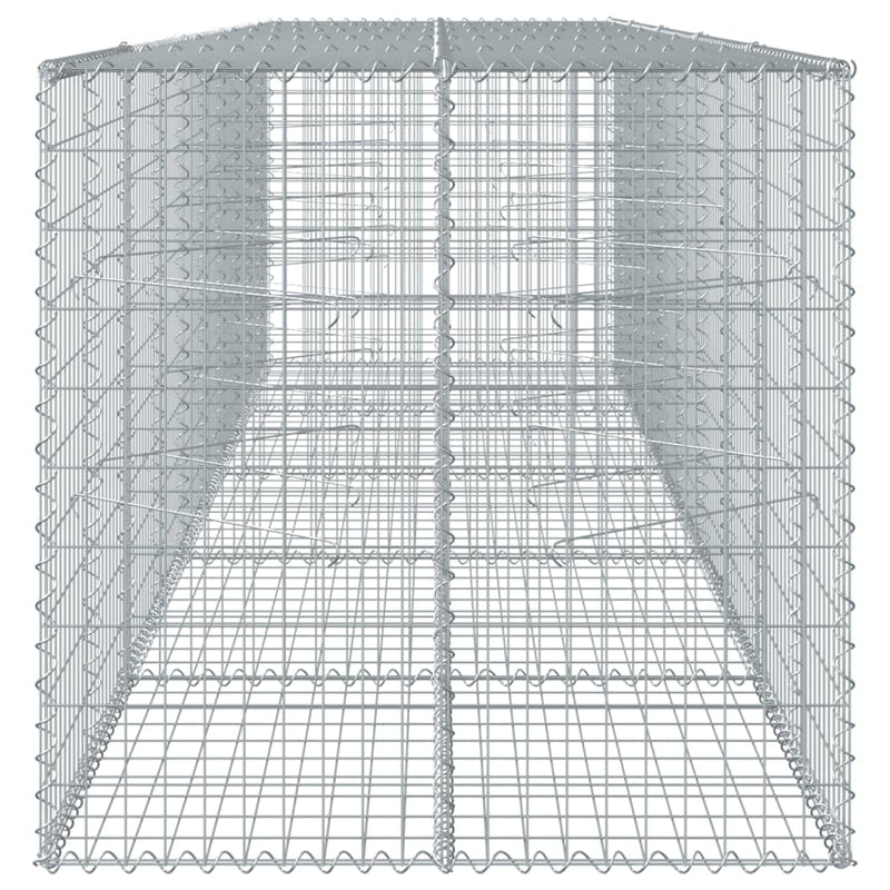 Gabion Basket with Cover 196.9"x39.4"x39.4" Galvanized Iron