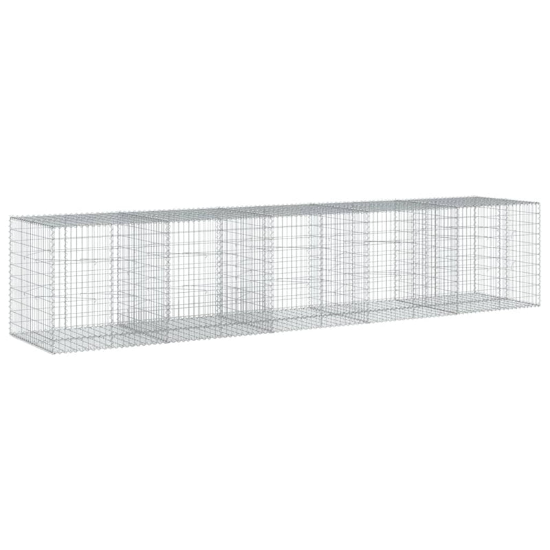 Gabion Basket with Cover 196.9"x39.4"x39.4" Galvanized Iron