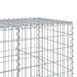 Gabion Basket with Cover 196.9"x39.4"x39.4" Galvanized Iron