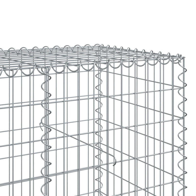 Gabion Basket with Cover 196.9"x39.4"x39.4" Galvanized Iron