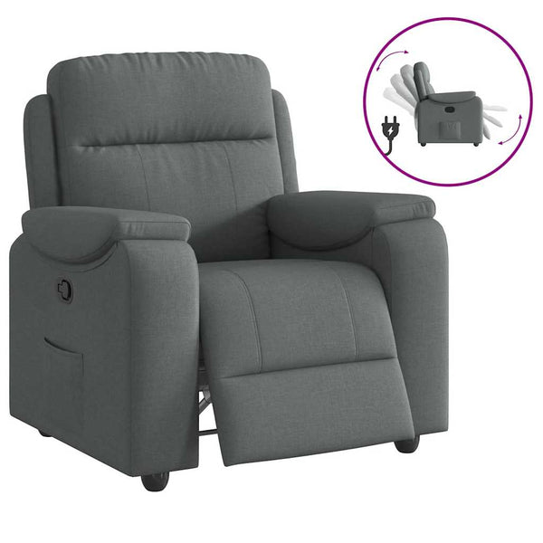 Recliner Chair Dark Gray Fabric