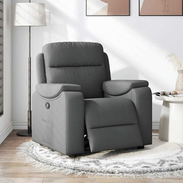 Recliner Chair Dark Gray Fabric