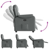 Recliner Chair Dark Gray Fabric