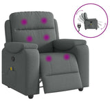 Massage Recliner Chair Dark Gray Fabric