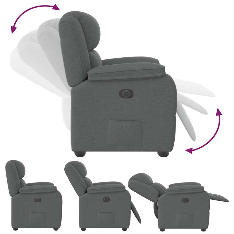 Recliner Chair Dark Gray Fabric