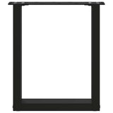 Coffee Table Legs U-Shaped 2 pcs Black 15"x(16.5"-16.9") Steel