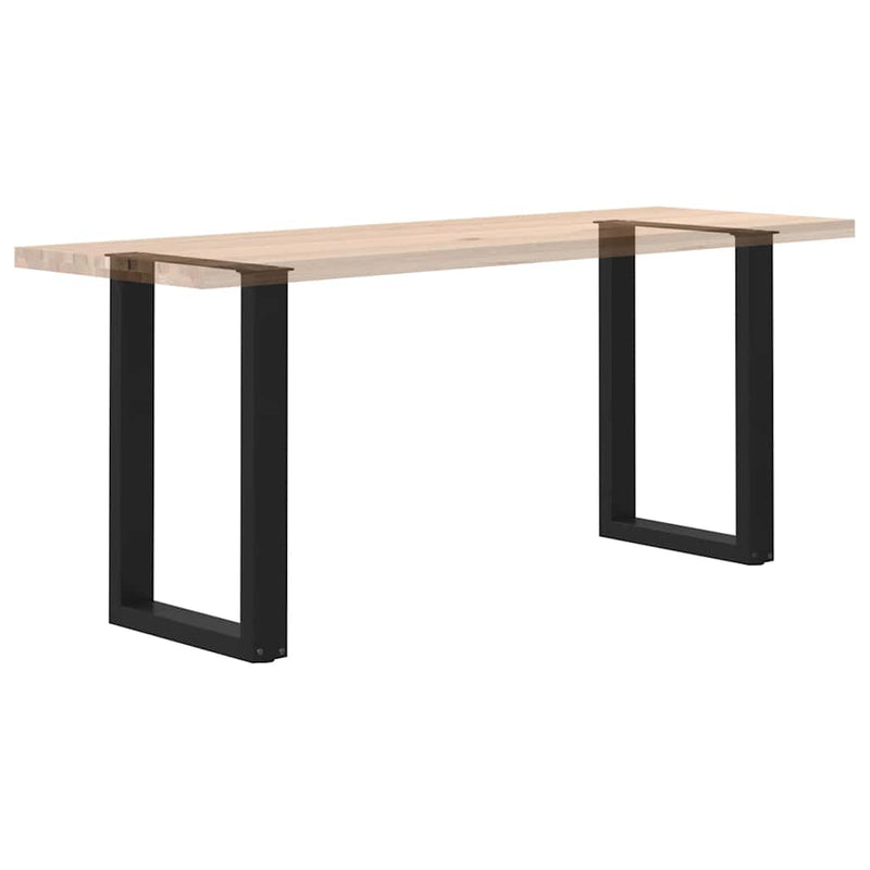 Coffee Table Legs U-Shaped 2 pcs Black 19.7"x(28.3"-28.7") Steel