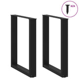 Coffee Table Legs U-Shaped 2 pcs Black 23.6"x(28.3"-28.7") Steel