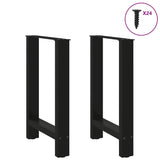 Coffee Table Legs Black 2 pcs 23.6"x(28.3"-28.7") Steel