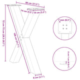 Dining Table Legs X-Shaped 2 pcs Black 31.5"x(28.3"-28.7") Steel