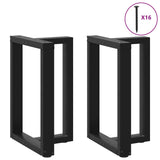 Dining Table Legs T-Shaped 2 pcs Black 23.6"x13.8"x(28.3"x28.7") Steel