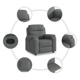 Recliner Chair Dark Gray Fabric