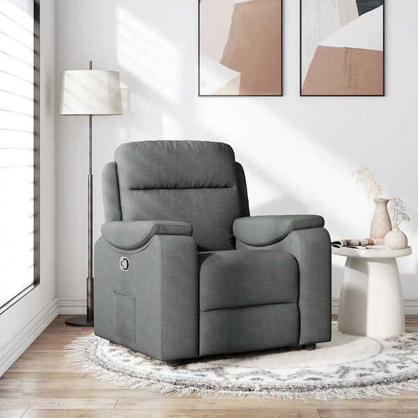 Recliner Chair Dark Gray Fabric