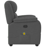 Massage Recliner Chair Dark Gray Fabric