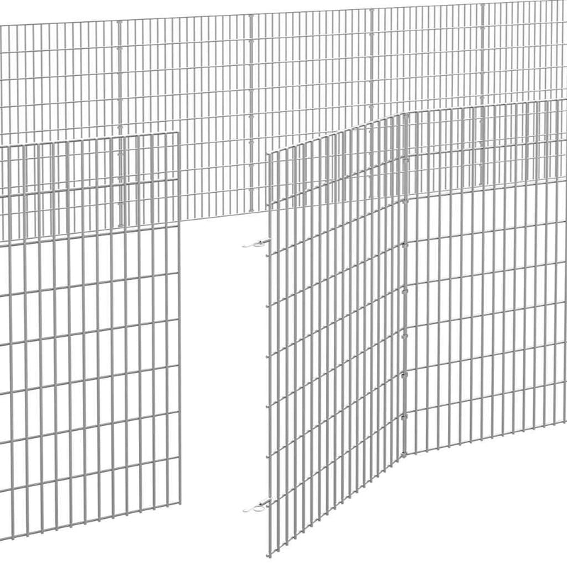 Free Range Animal Enclosure 48-Panel 21.3"x31.5" Galvanized Iron