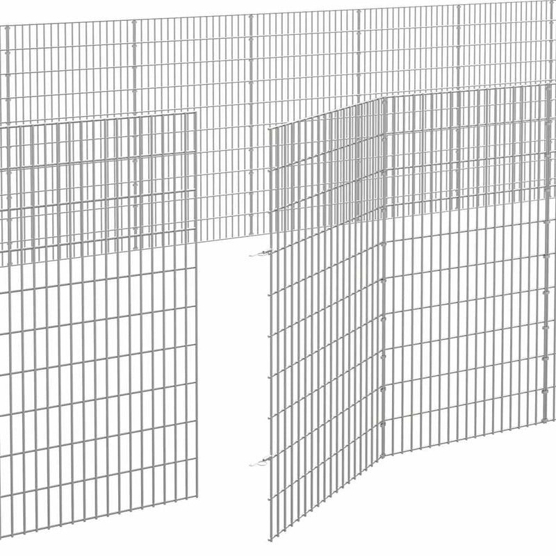 Free Range Animal Enclosure 48-Panel 21.3"x39.4" Galvanized Iron